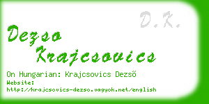 dezso krajcsovics business card